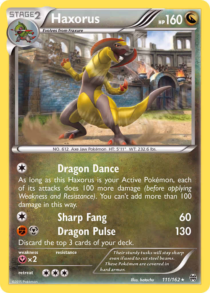 Haxorus 111/162 Pokemon card