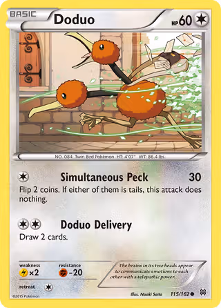 Doduo 115/162 Pokemon card