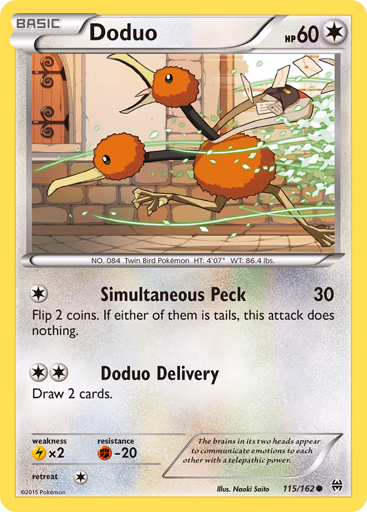 Doduo 115/162 Pokemon card