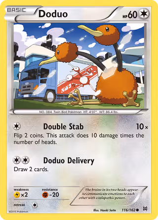 Doduo 116/162 Pokemon card