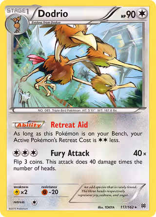 Dodrio 117/162 Pokemon card