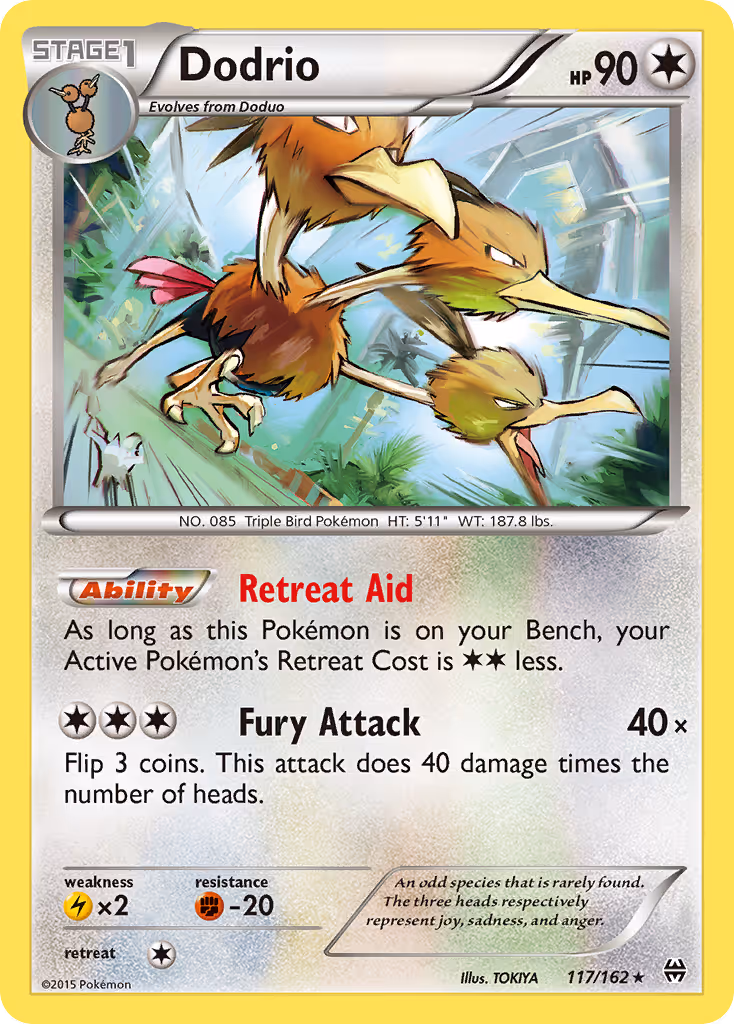 Dodrio 117/162 Pokemon card