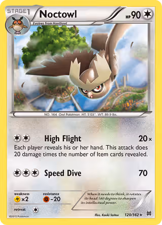 Noctowl 120/162 Pokemon card
