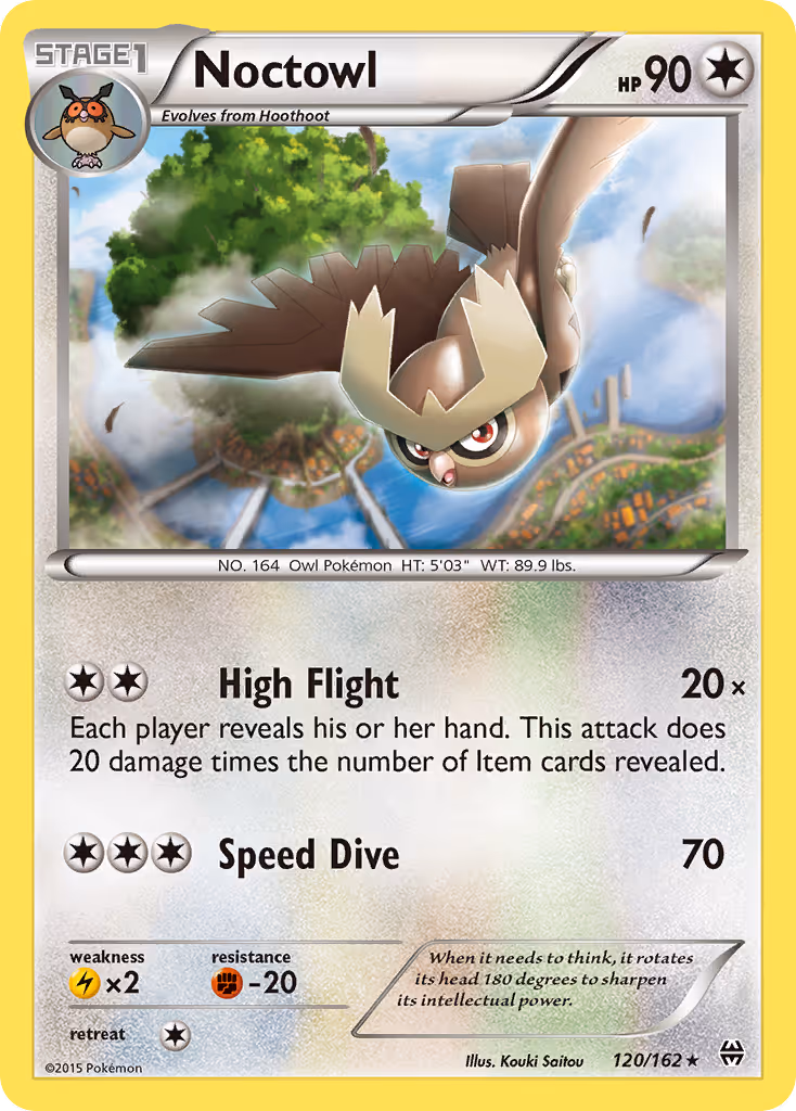 Noctowl 120/162 Pokemon card
