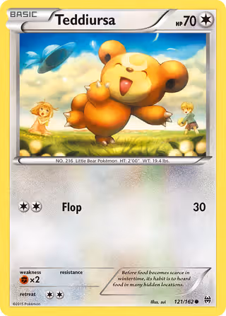 Teddiursa 121/162 Pokemon card