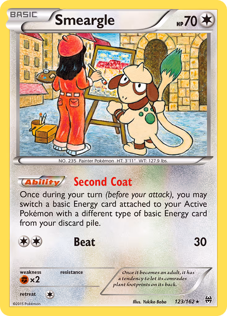 Smeargle 123/162 Pokemon card