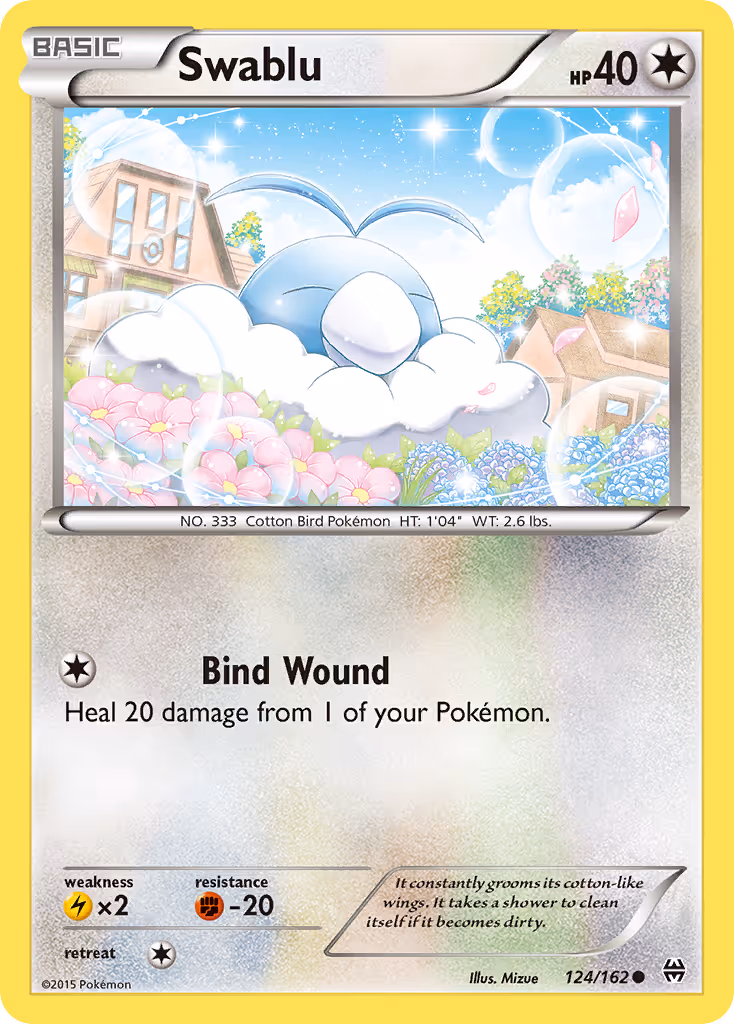 Swablu 124/162 Pokemon card