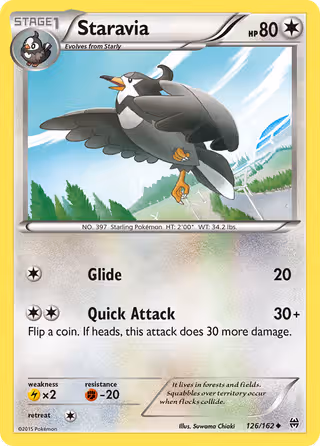 Staravia 126/162 Pokemon card