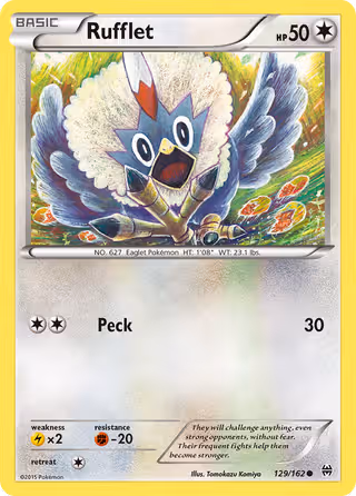 Rufflet 129/162 Pokemon card