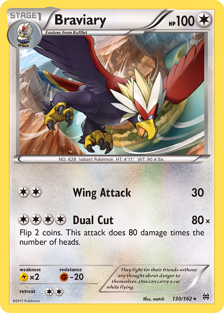 Braviary 130/162 Pokemon card