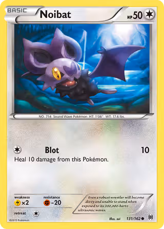 Noibat 131/162 Pokemon card