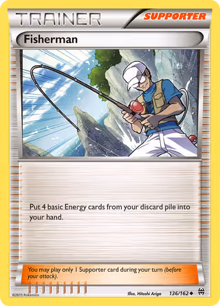 Fisherman 136/162 Pokemon card