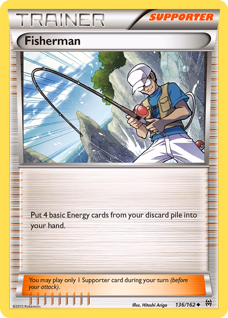 Fisherman 136/162 Pokemon card