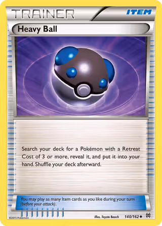 Heavy Ball 140/162 Pokemon card