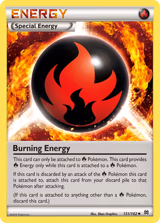 Burning Energy 151/162 Pokemon card