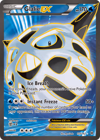 Glalie EX 155/162 Pokemon card