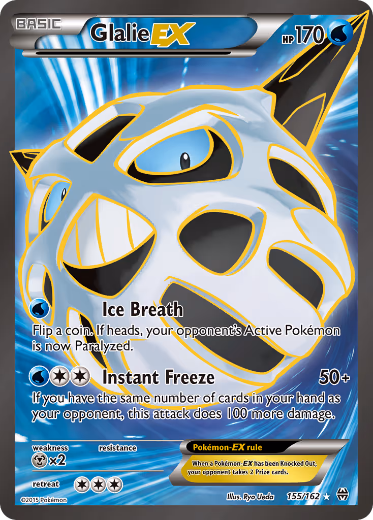 Glalie EX 155/162 Pokemon card
