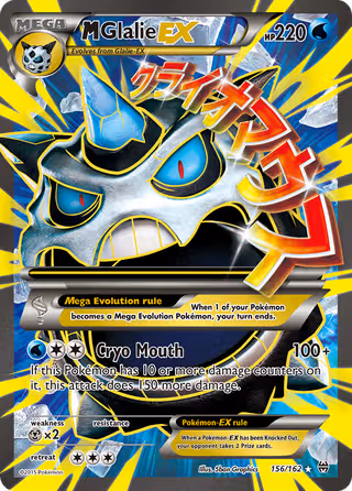 M Glalie EX 156/162 Pokemon card