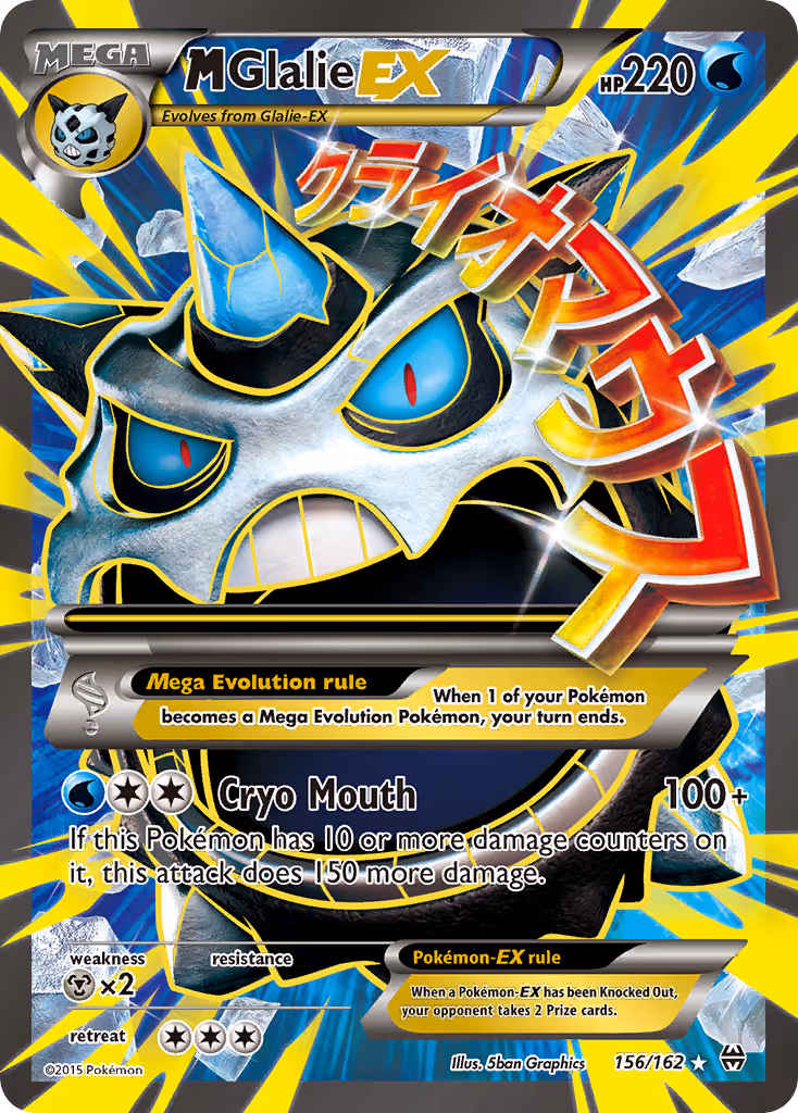 M Glalie EX 156/162 Pokemon card
