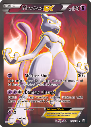 Mewtwo EX 158/162 Pokemon card