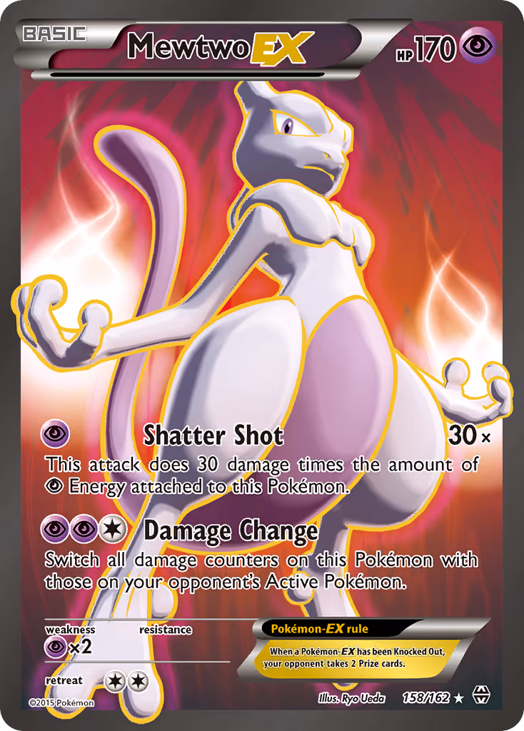 Mewtwo EX 158/162 Pokemon card