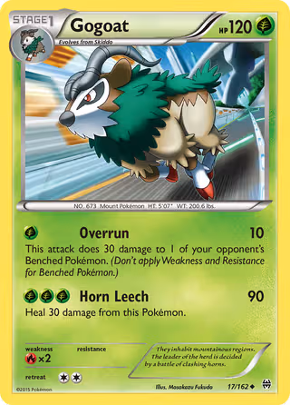 Gogoat 17/162 Pokemon card
