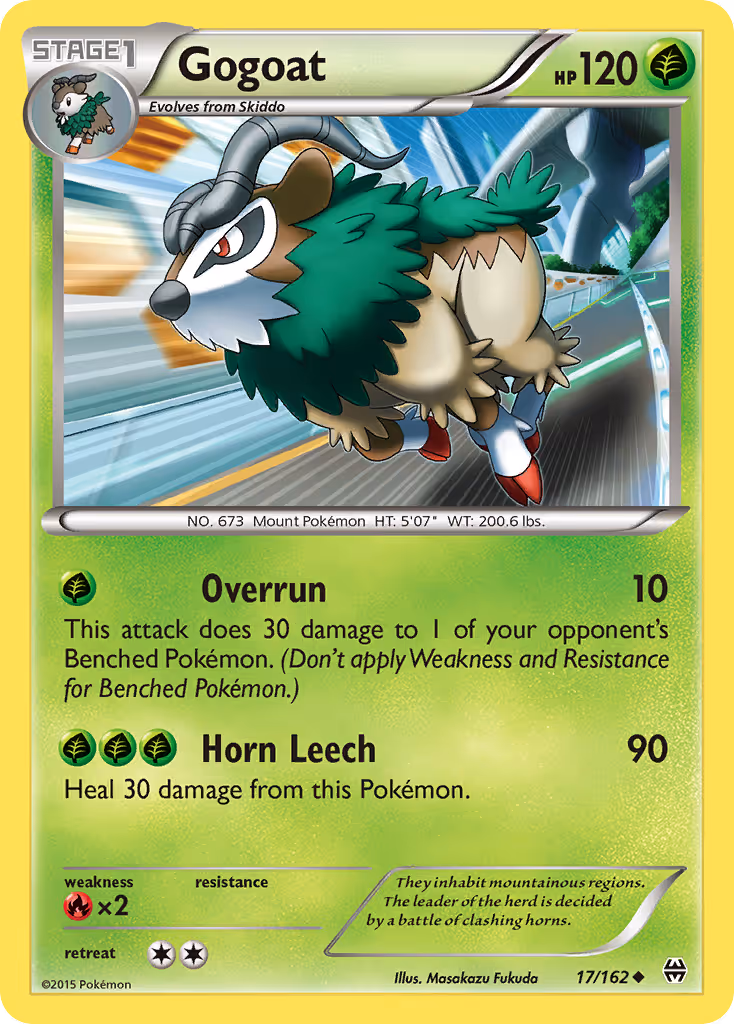 Gogoat 17/162 Pokemon card