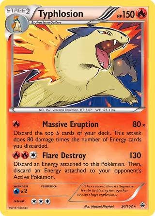 Typhlosion 20/162 Pokemon card