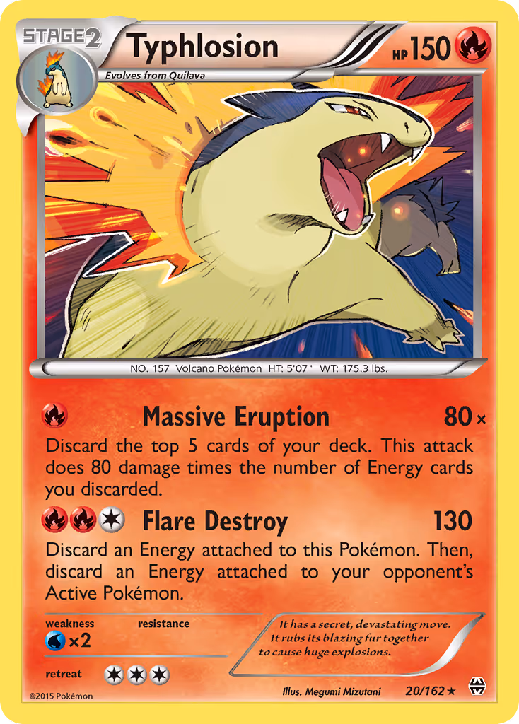 Typhlosion 20/162 Pokemon card