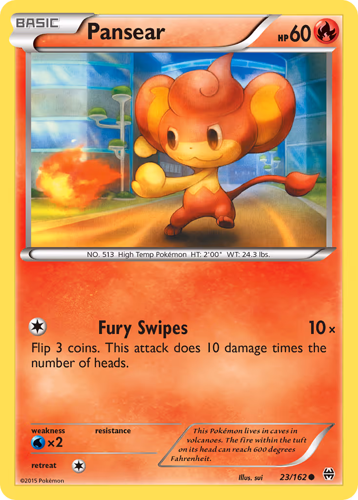 Pansear 23/162 Pokemon card