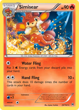 Simisear 24/162 Pokemon card