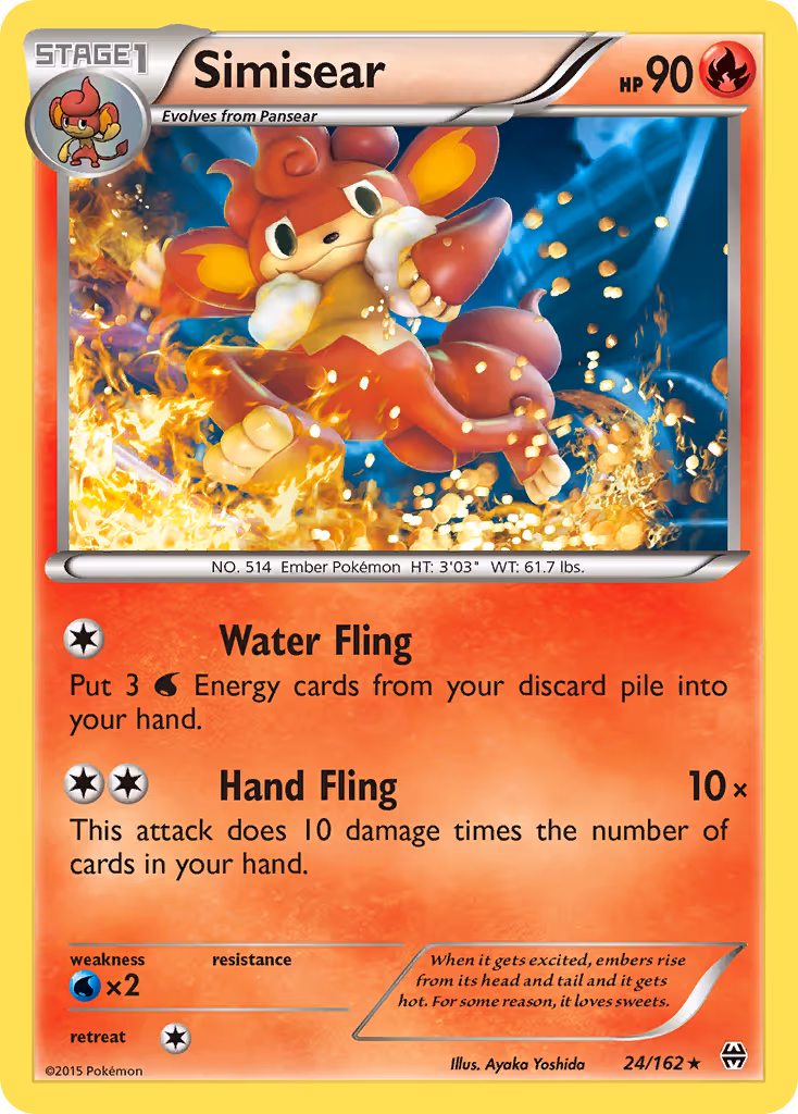 Simisear 24/162 Pokemon card