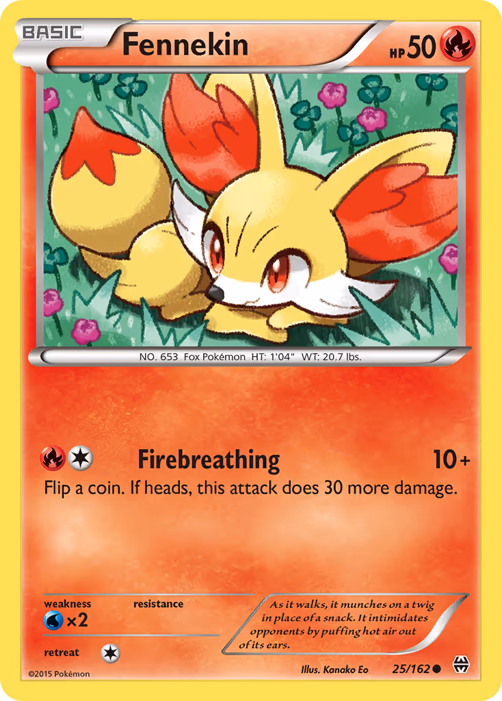 Fennekin 25/162 Pokemon card