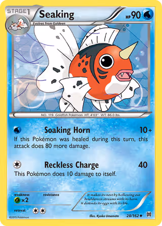 Seaking 28/162 Pokemon card