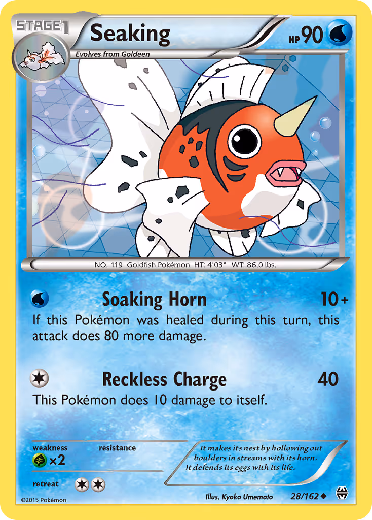 Seaking 28/162 Pokemon card