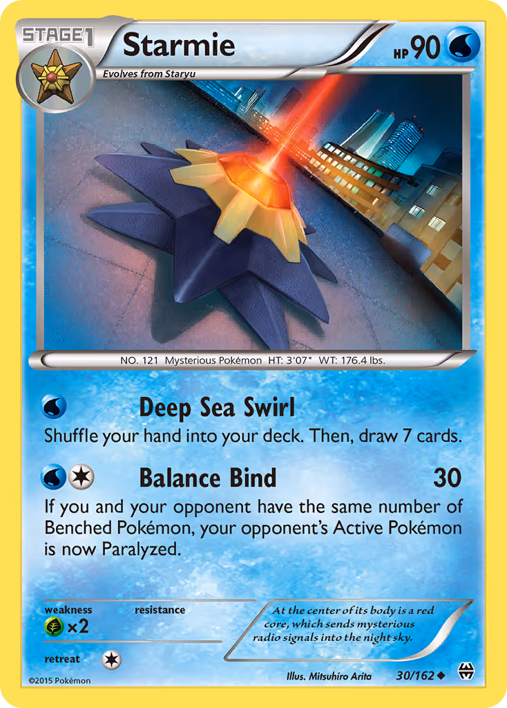 Starmie 30/162 Pokemon card