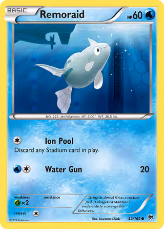 Remoraid 32/162 Pokemon card