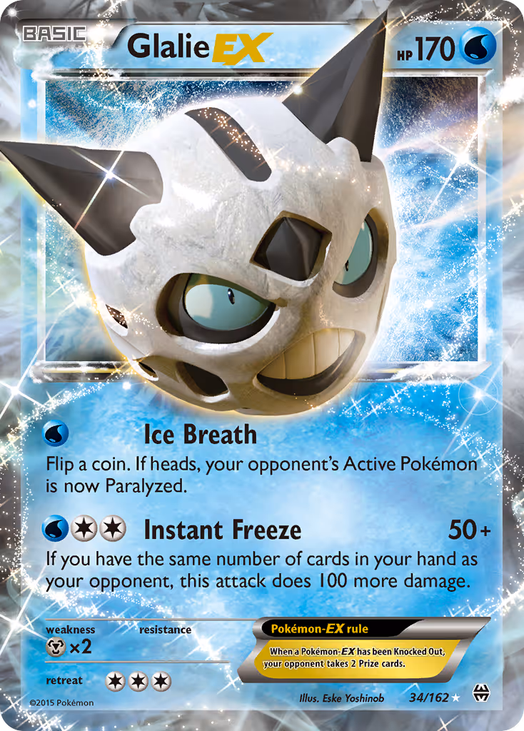 Glalie EX 34/162 Pokemon card