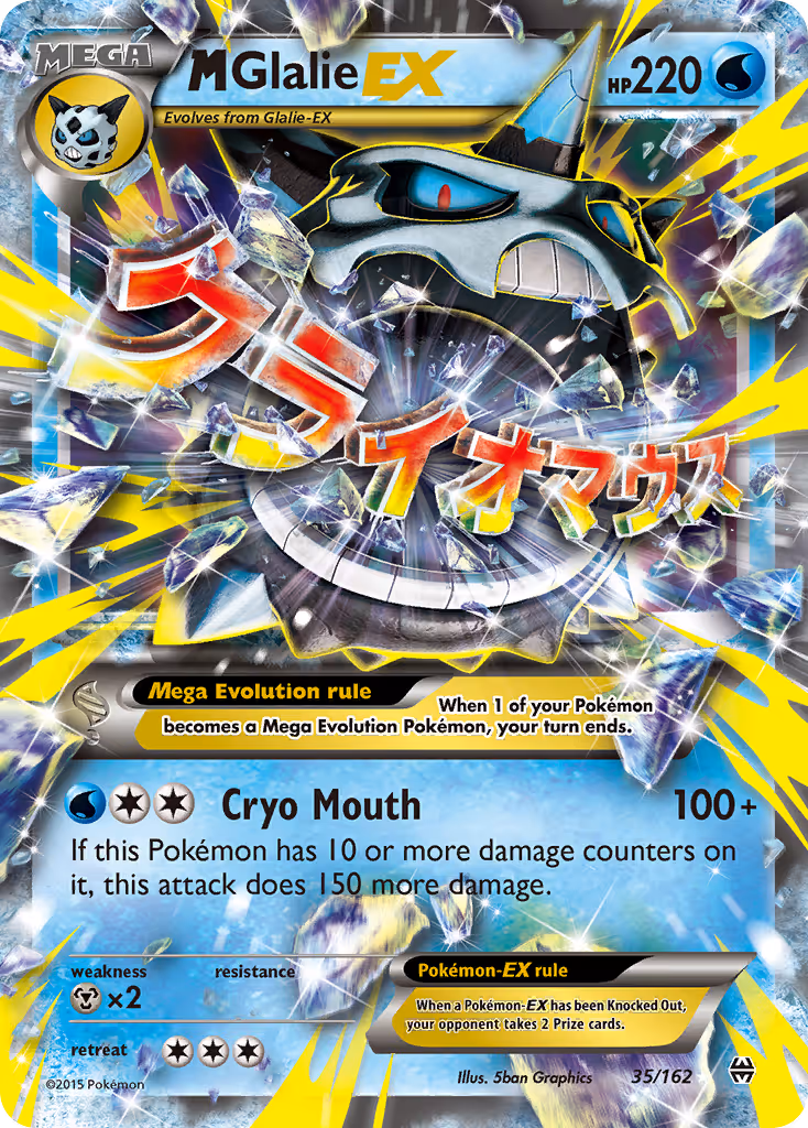 M Glalie EX 35/162 Pokemon card