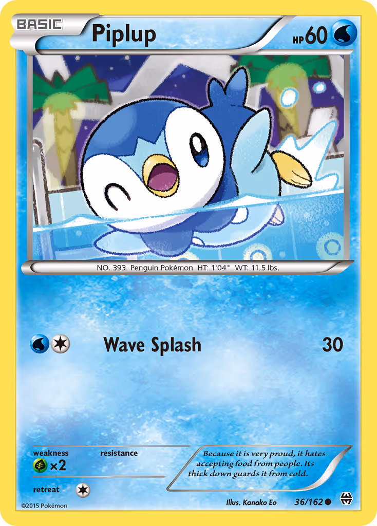 Piplup 36/162 Pokemon card