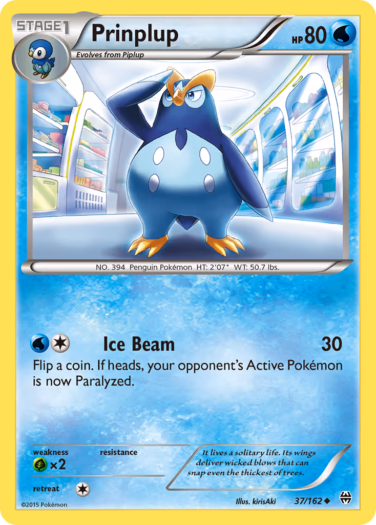 Prinplup 37/162 Pokemon card