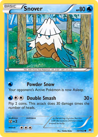 Snover 39/162 Pokemon card