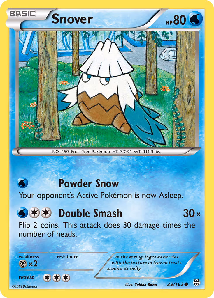 Snover 39/162 Pokemon card