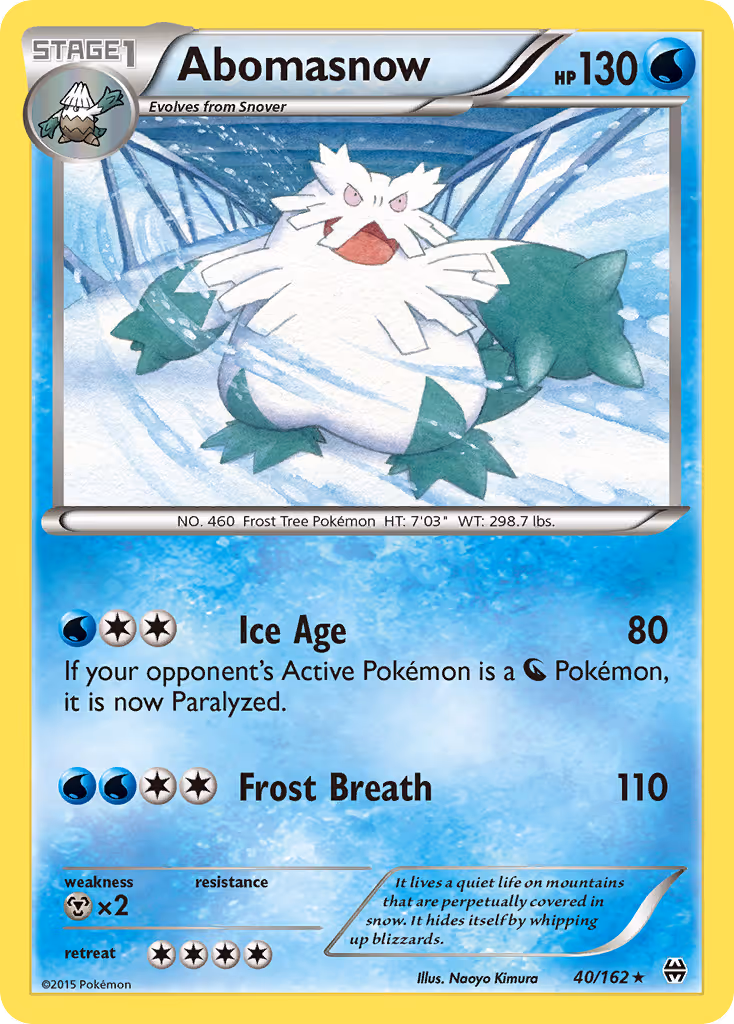 Abomasnow 40/162 Pokemon card