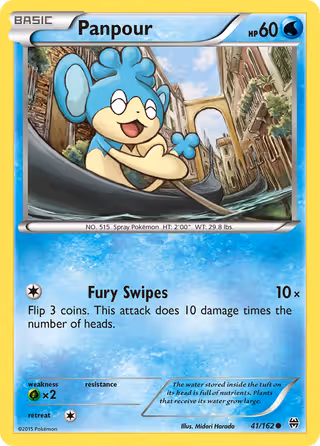 Panpour 41/162 Pokemon card