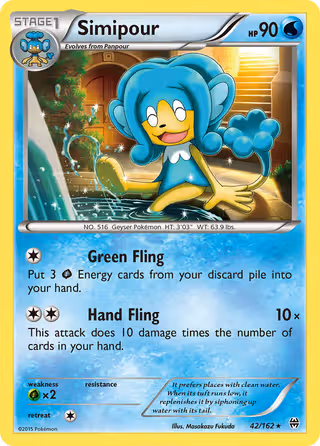 Simipour 42/162 Pokemon card