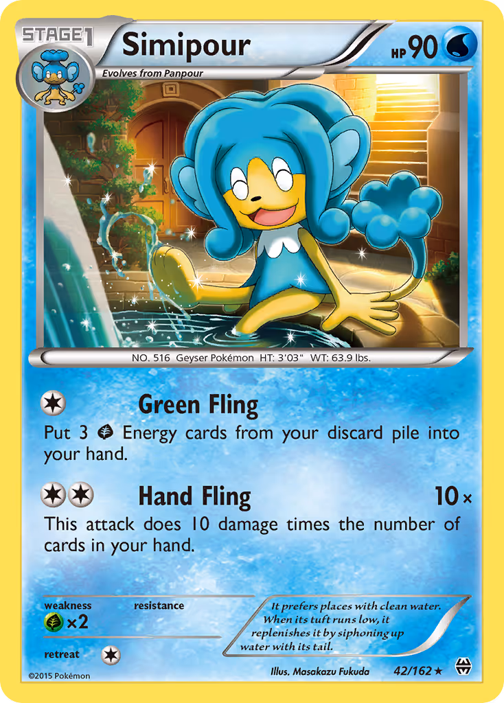 Simipour 42/162 Pokemon card