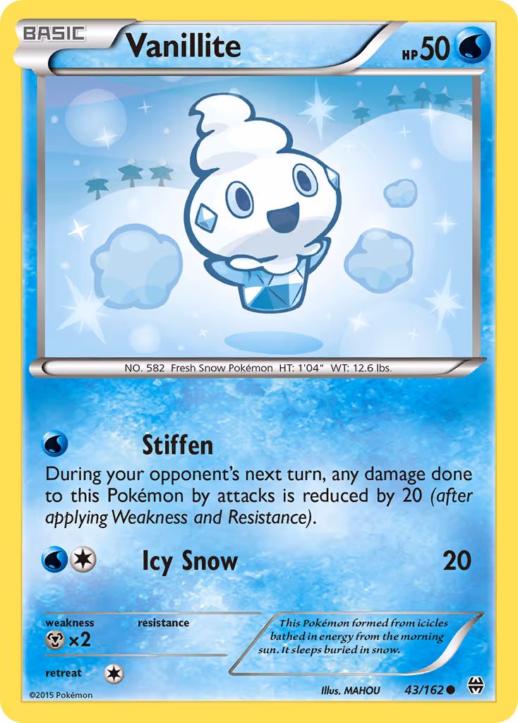 Vanillite 43/162 Pokemon card