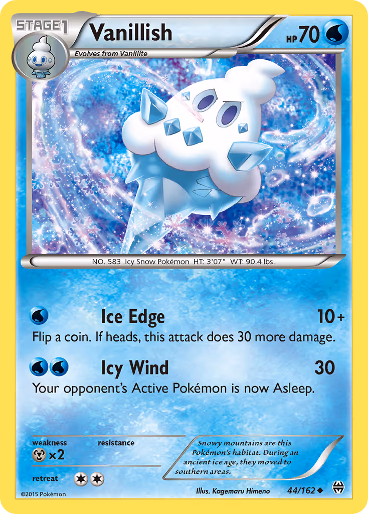 Vanillish 44/162 Pokemon card