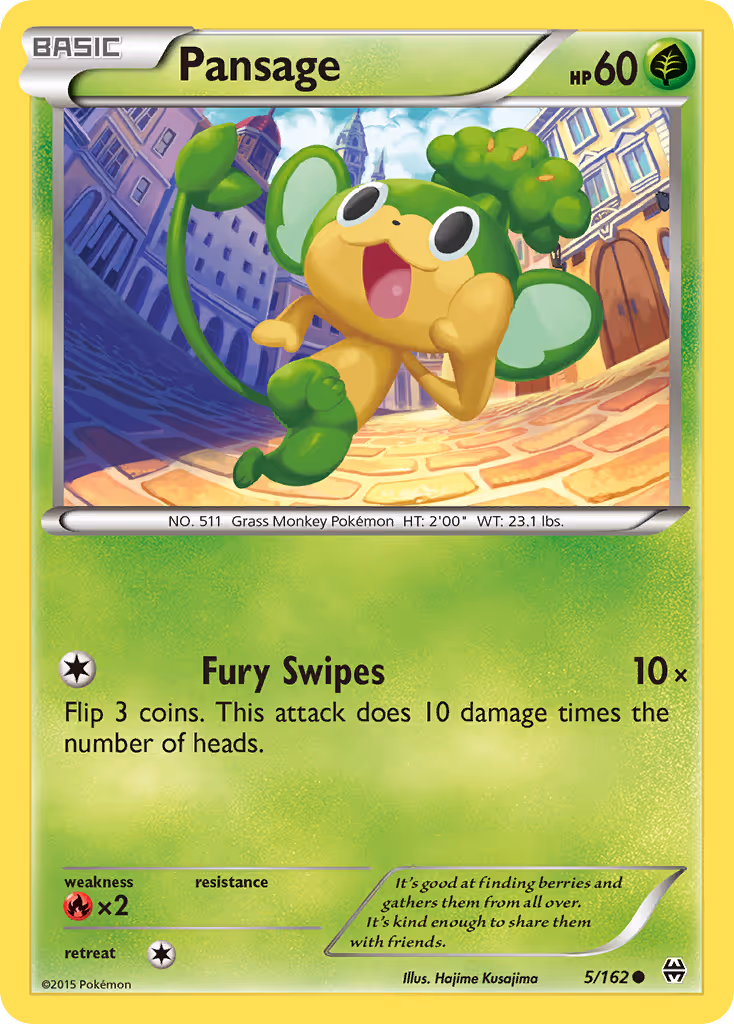 Pansage 5/162 Pokemon card